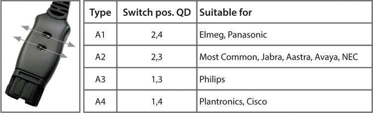 IPN QD > RJ9 inkl. Switch