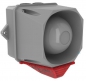 Preview: FHF Schallgeber-Blitzleuchten-Kombination X10 LED Mini Gehäuse dunkel grau 115/230 VAC Kalotte magenta 22530787