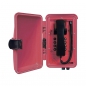 Preview: FHF Wetterfestes Telefon InduTel rot Kunststoffgehäuse mit Schutztür UL-Ausführung 1126450102