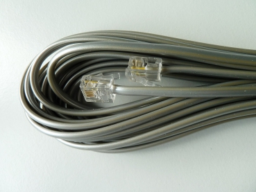 Anschlussschnurr für Steckernetzgerät, silber, 4-ADRIG 6M,MW/MW, RJ11/RJ11 F30033-X1000-X123