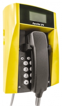 FHF Wetterfestes Telefon FernTel IP4 schwarz/gelb mit Panzerschnur 114211221