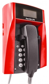 FHF Wetterfestes Telefon FernTel IP4 schwarz/rot mit Panzerschnur 114211222