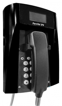 FHF Wetterfestes Telefon FernTel IP4 schwarz mit Wendelschnur und Relais 114212210