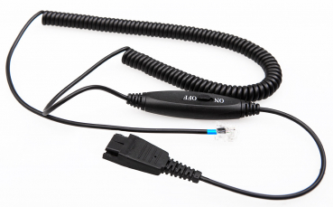 VT QD-RJ09 plug (04), Spiral PVC, 3.2 Meter, Inline-Aufruf-Funktion, für Avaya, Polycom, Mitel, Aastra, Fanvil & analoge Telefone VT-QD10002
