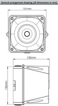 FHF Schallgeber X10 Midi 10-60 VDC Gehäuse rot 21532213