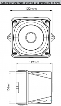 FHF Schallgeber X10 Mini 10-60 VDC Gehäuse dunkel grau 21531813