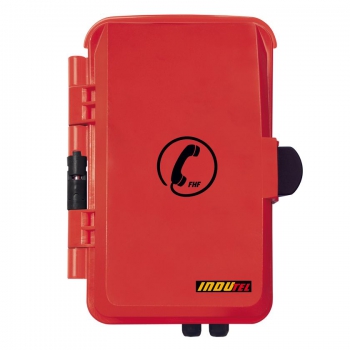 FHF Wetterfestes Telefon InduTel ZB rot Kunststoffgehäuse mit Schutztür ohne Tastatur 1126450202