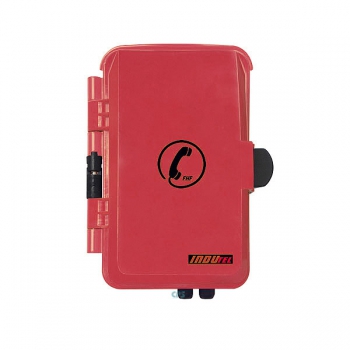 FHF Wetterfestes Telefon InduTel UL rot Kunststoffgehäuse mit Schutztür 112645010290
