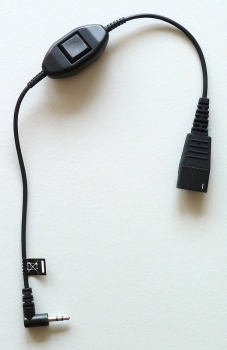 Jabra QD auf 2,5mm Klinke glatt 0,3 Meter Philips Ericsson Gigaset 8800-00-55 NEU