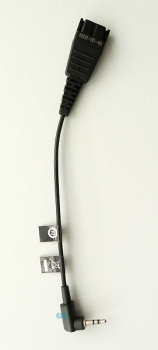 Jabra QD auf 2,5mm Klinke gewinkelter Stecker 15cm für Ascom Panasonic 8800-00-46
