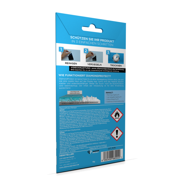 DiamondProtect High-Tech Displayschutz für Smartphones, Tablets, Kameras und Brillen DiamondProtect High-Tech Displayschutz für Smartphones, Tablets, Kameras und Brillen
