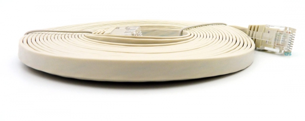 LAN-Kabel CAT6 UTP Slim 5m, Flat Slim-Line, Patchkabel, Flachkabel, für IP Telefone / Geräte, Grau 75715-SL