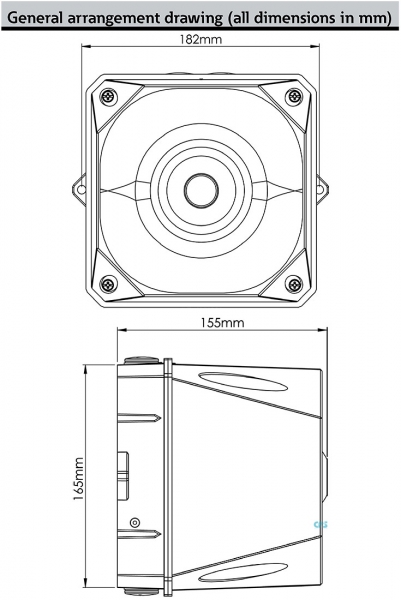 FHF Schallgeber X10 Maxi 10-60 VDC Gehäuse dunkel grau 21533813