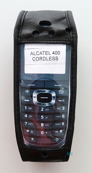 Alcatel 400 DECT Telefontasche Ledertasche mit Rotationsclip Öffnung unten NEU