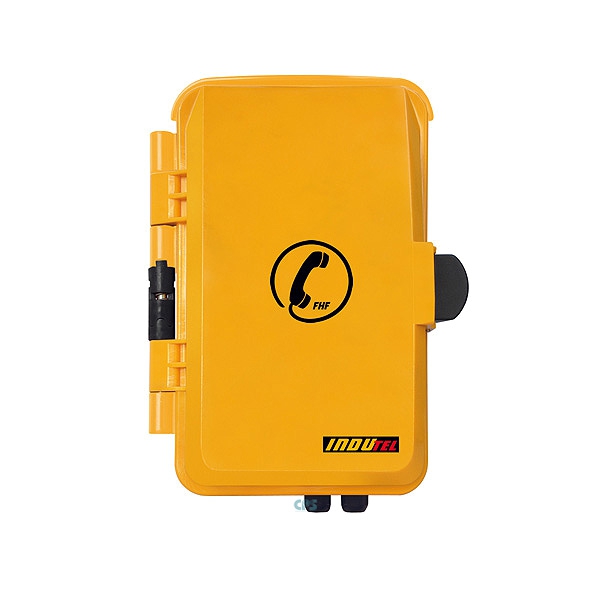 FHF Wetterfestes Telefon InduTel UL gelb Kunststoffgehäuse mit Schutztür 1126450190