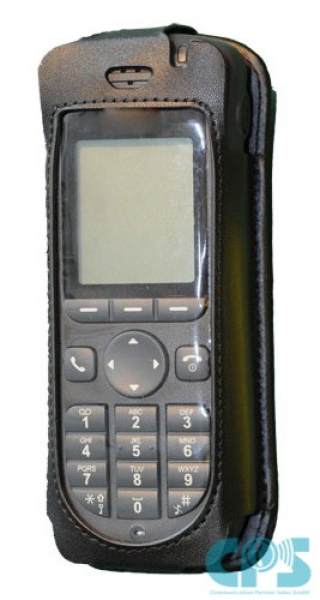 Telefontasche Ledertasche Lederetui für ASCOM d41 mit Rotationsclip schwarz NEU